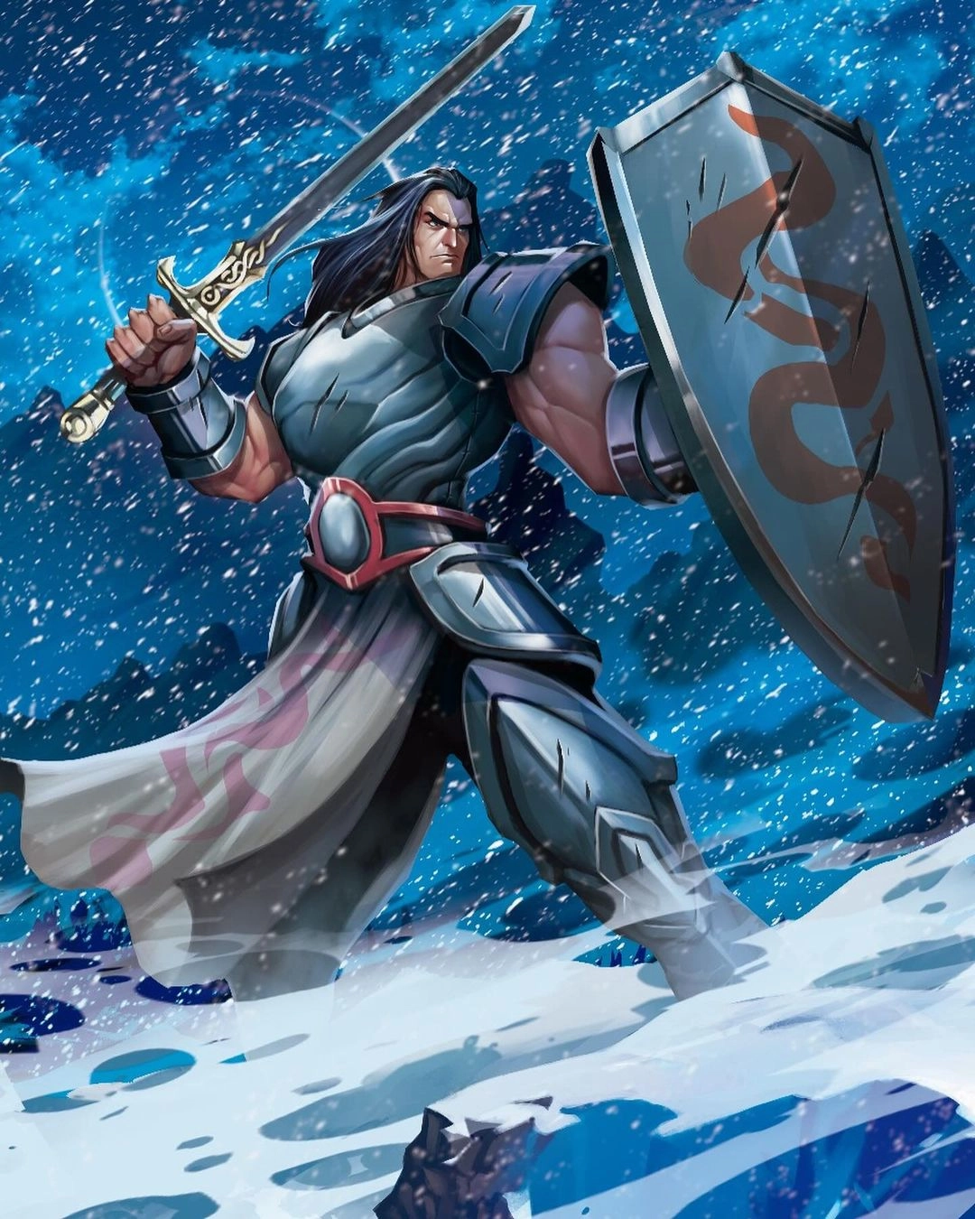 Ilustración de la baraja caballero arma